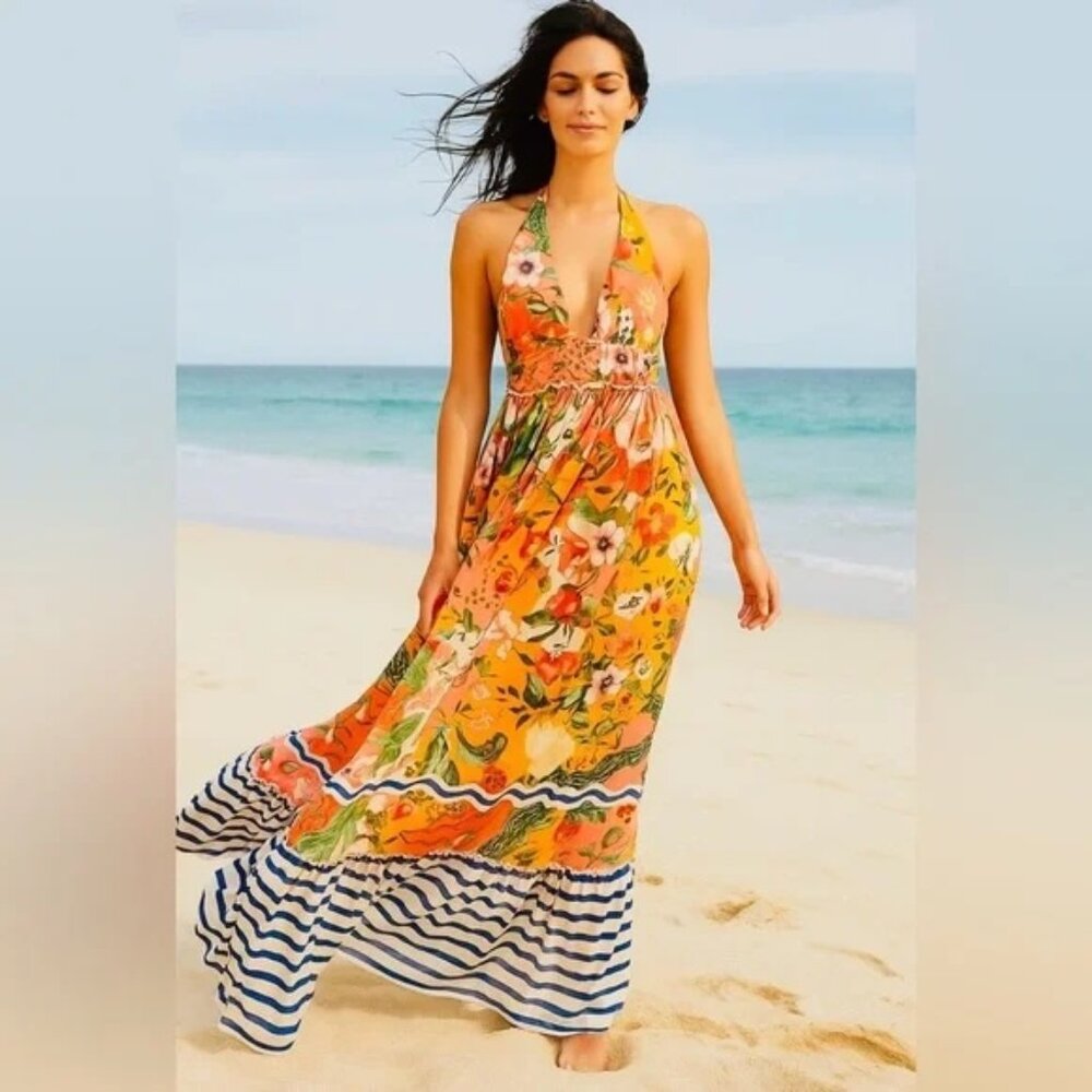 Agua Bendita Maxi Dress with All The Tropical Vibes